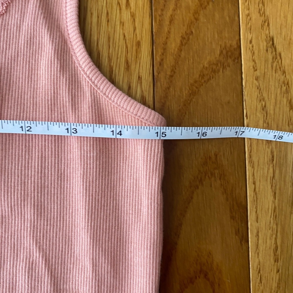 Vintage Y2K Esmara Pink Ribbed Lace Trim Bow Tank Top Coquette Cute M - Picture 8 of 10